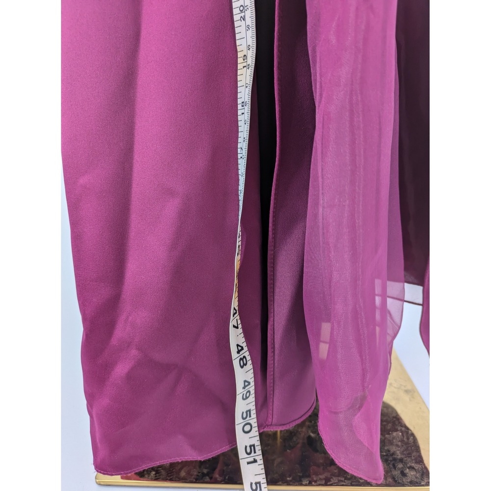 Davids Bridal Strapless Gown Women 18 Plum Purple Beaded Ruched Slit F12385 Flaw - Picture 9 of 15